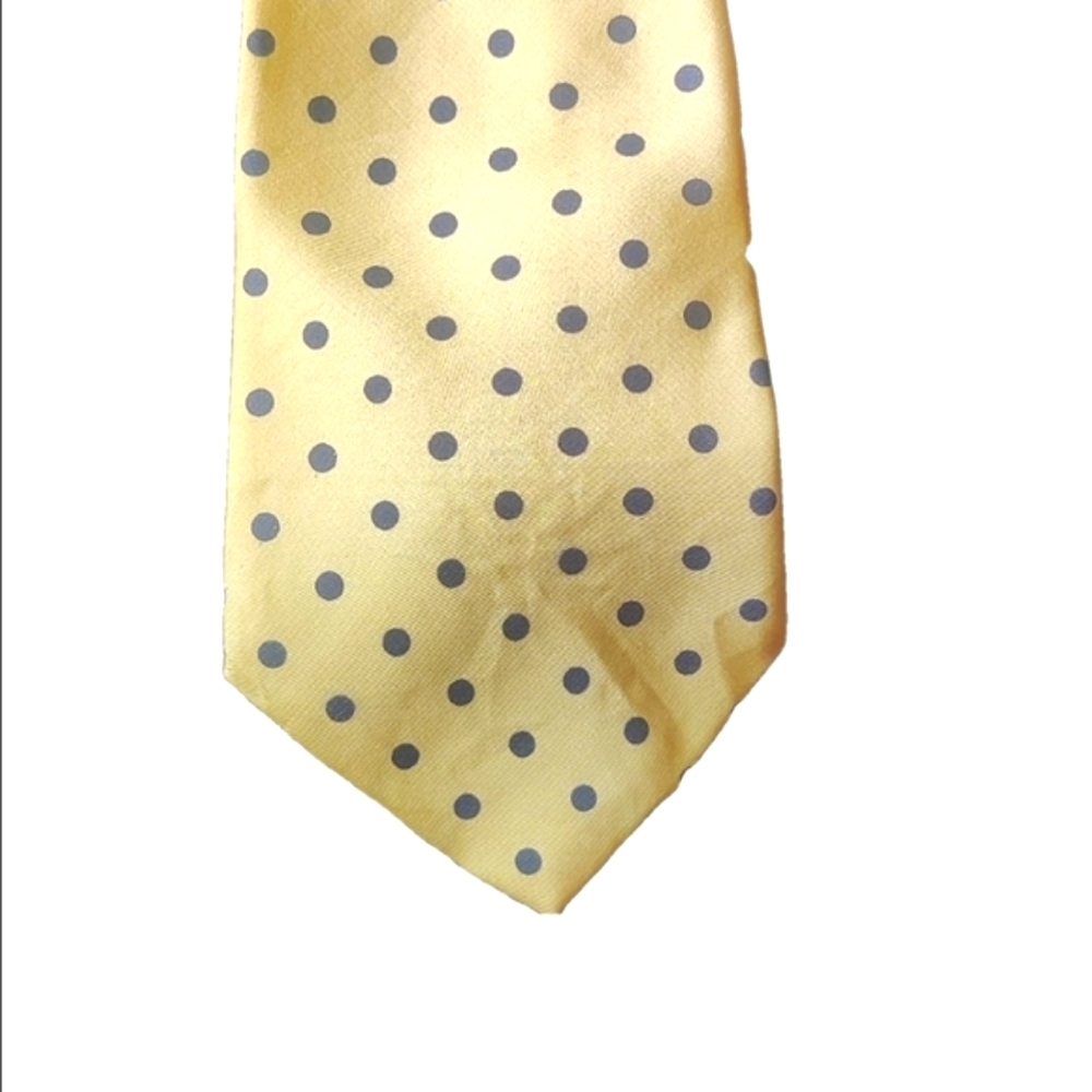 Burbwrrys Yellow & Navy Polka Dot Tie